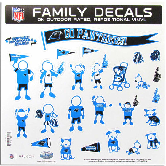 Carolina Panthers Family Decal Set Large (SSKG) - 757 Sports Collectibles