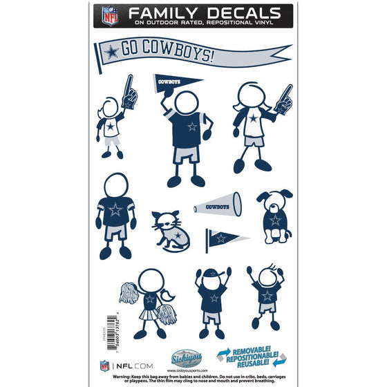 Dallas Cowboys Family Decal Set Medium (SSKG) - 757 Sports Collectibles