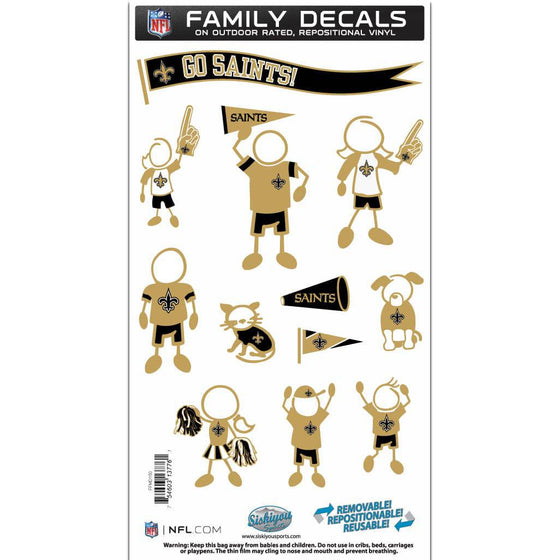 New Orleans Saints Family Decal Set Medium (SSKG) - 757 Sports Collectibles
