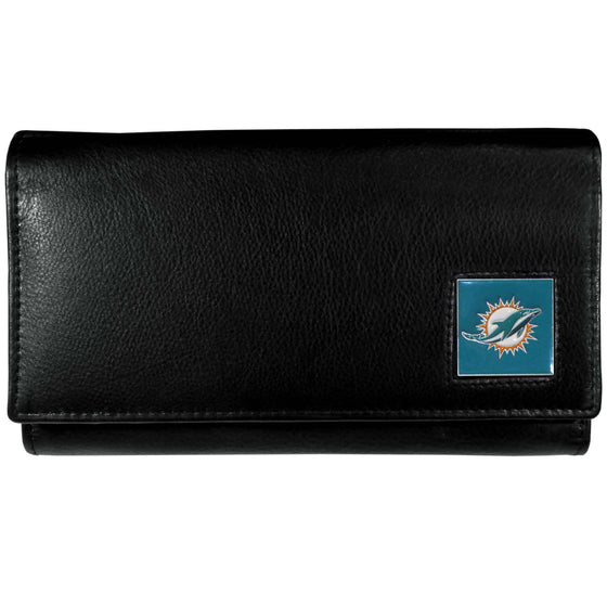 Miami Dolphins Leather Women's Wallet (SSKG) - 757 Sports Collectibles