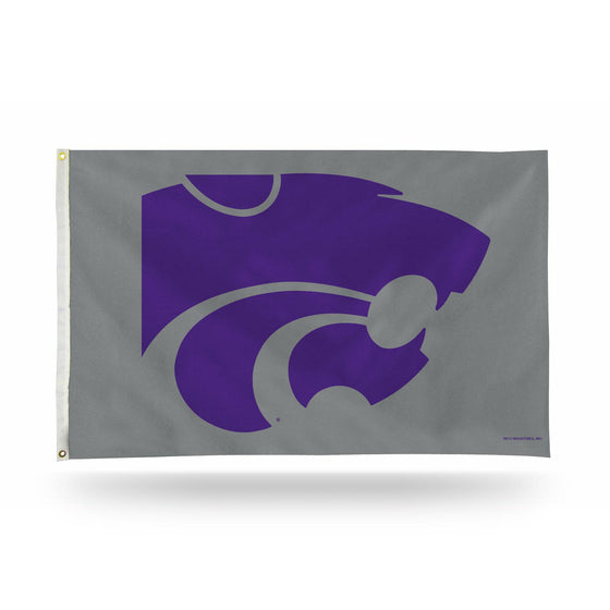 KANSAS STATE BANNER FLAG SILVER BKG (Rico) - 757 Sports Collectibles