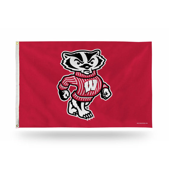 WISCONSIN 3 X 5 BANNER FLAG (Rico) - 757 Sports Collectibles