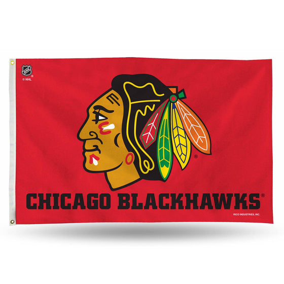 Chicago BLACKHAWKS BANNER FLAG (Rico) - 757 Sports Collectibles