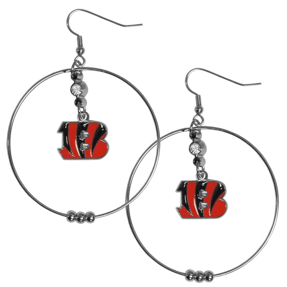 Cincinnati Bengals 2 Inch Hoop Earrings (SSKG) - 757 Sports Collectibles