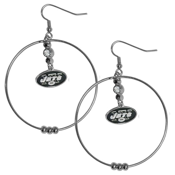 New York Jets 2 Inch Hoop Earrings (SSKG) - 757 Sports Collectibles