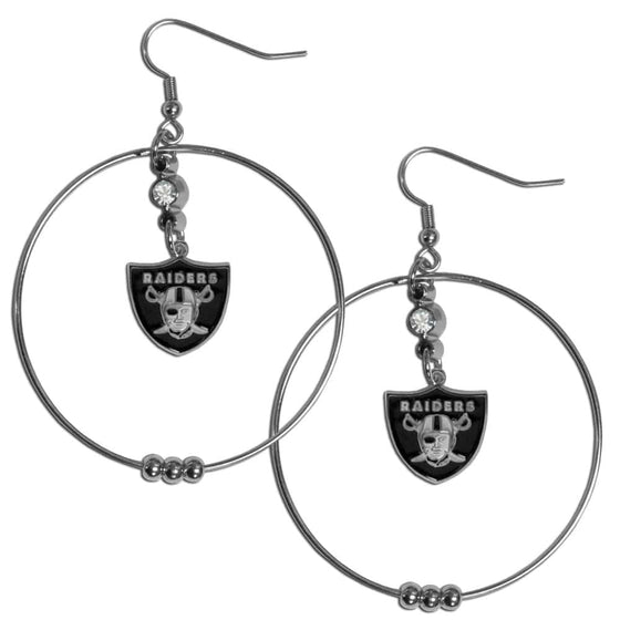 Oakland Raiders 2 Inch Hoop Earrings (SSKG) - 757 Sports Collectibles