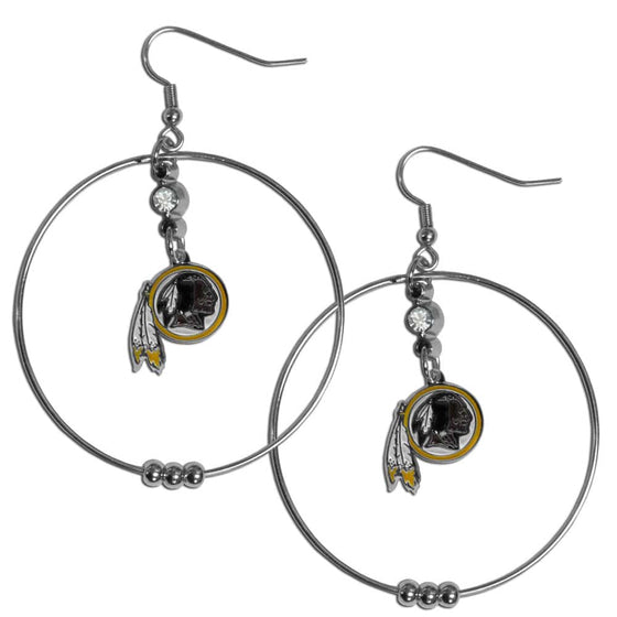 Washington Redskins 2 Inch Hoop Earrings (SSKG) - 757 Sports Collectibles