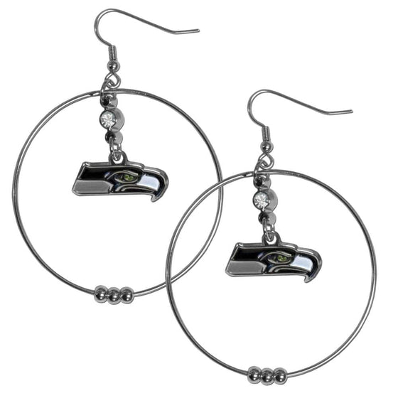 Seattle Seahawks 2 Inch Hoop Earrings (SSKG) - 757 Sports Collectibles