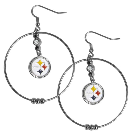 Pittsburgh Steelers 2 Inch Hoop Earrings (SSKG) - 757 Sports Collectibles