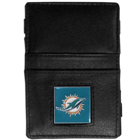 Miami Dolphins Leather Jacob's Ladder Wallet (SSKG) - 757 Sports Collectibles