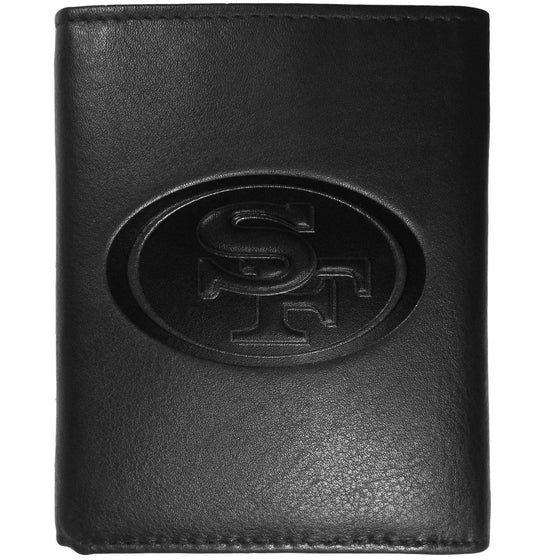 San Francisco 49ers Embossed Leather Tri-fold Wallet (SSKG) - 757 Sports Collectibles