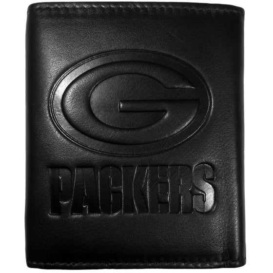 Green Bay Packers Embossed Leather Tri-fold Wallet (SSKG) - 757 Sports Collectibles