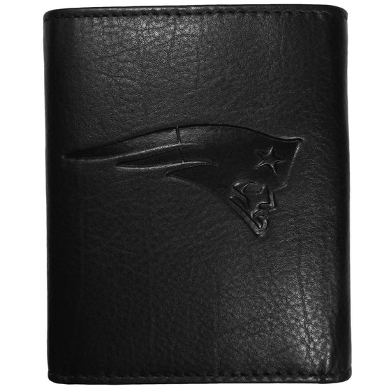 New England Patriots Embossed Leather Tri-fold Wallet (SSKG) - 757 Sports Collectibles