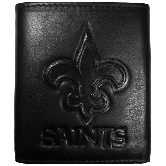 New Orleans Saints Embossed Leather Tri-fold Wallet (SSKG) - 757 Sports Collectibles