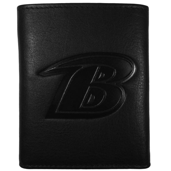 Baltimore Ravens Embossed Leather Tri-fold Wallet (SSKG) - 757 Sports Collectibles