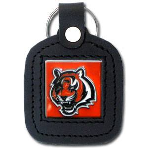 Cincinnati Bengals Square Leatherette Key Chain (SSKG) - 757 Sports Collectibles