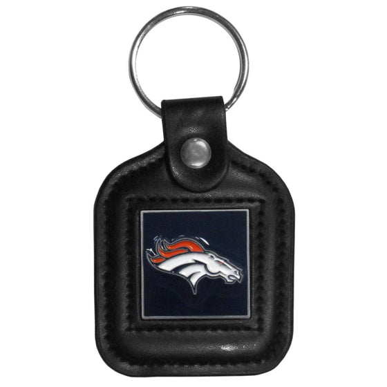 Denver Broncos Square Leatherette Key Chain (SSKG) - 757 Sports Collectibles