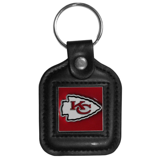 Kansas City Chiefs Square Leatherette Key Chain (SSKG) - 757 Sports Collectibles