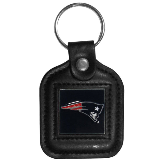 New England Patriots Square Leatherette Key Chain (SSKG) - 757 Sports Collectibles