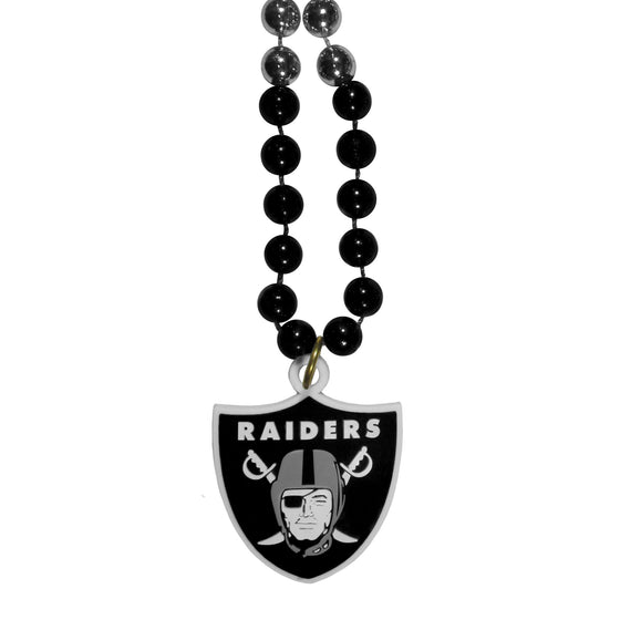 Oakland Raiders Mardi Gras Bead Necklace (SSKG) - 757 Sports Collectibles