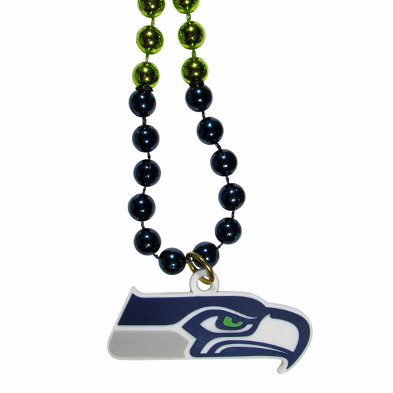 Seattle Seahawks Mardi Gras Bead Necklace (SSKG) - 757 Sports Collectibles