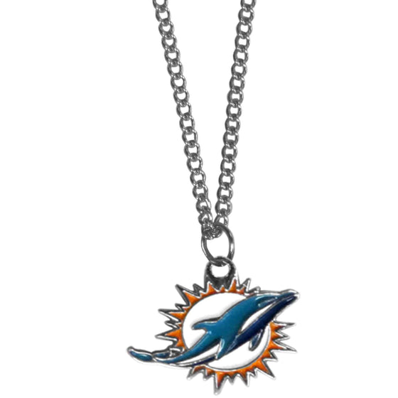 Miami Dolphins Chain Necklace with Small Charm (SSKG) - 757 Sports Collectibles