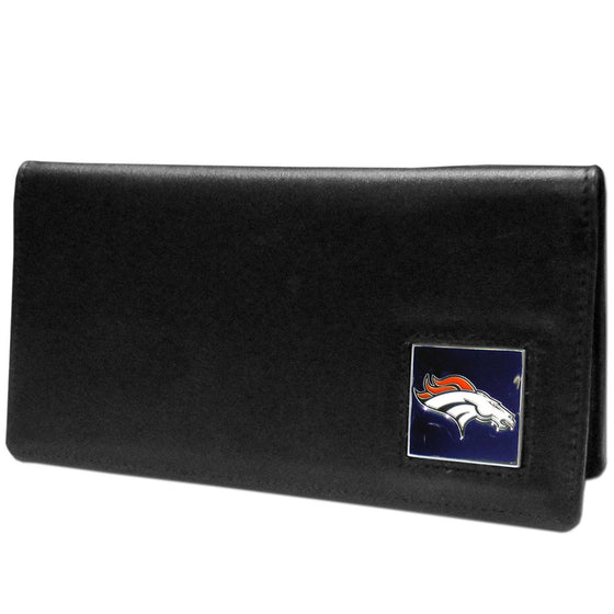 Denver Broncos Leather Checkbook Cover (SSKG) - 757 Sports Collectibles