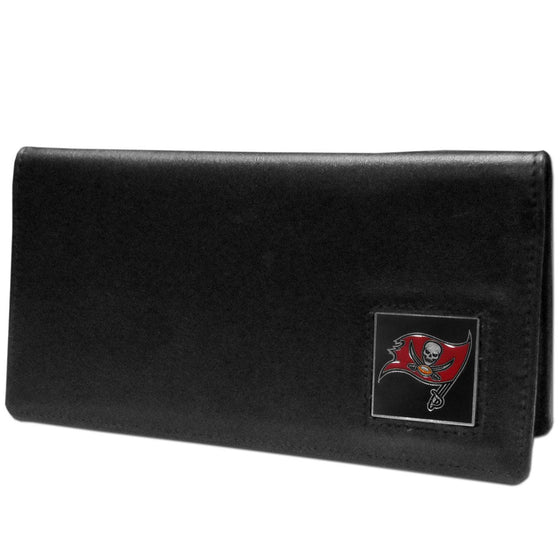 Tampa Bay Buccaneers Leather Checkbook Cover (SSKG) - 757 Sports Collectibles