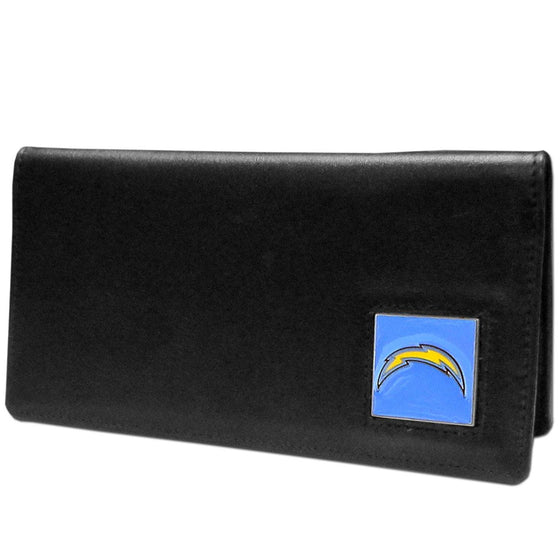 Los Angeles Chargers Leather Checkbook Cover (SSKG) - 757 Sports Collectibles