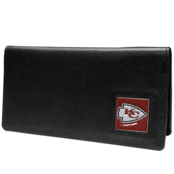 Kansas City Chiefs Leather Checkbook Cover (SSKG) - 757 Sports Collectibles