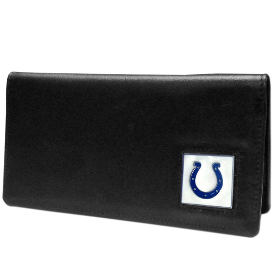 Indianapolis Colts Leather Checkbook Cover (SSKG) - 757 Sports Collectibles