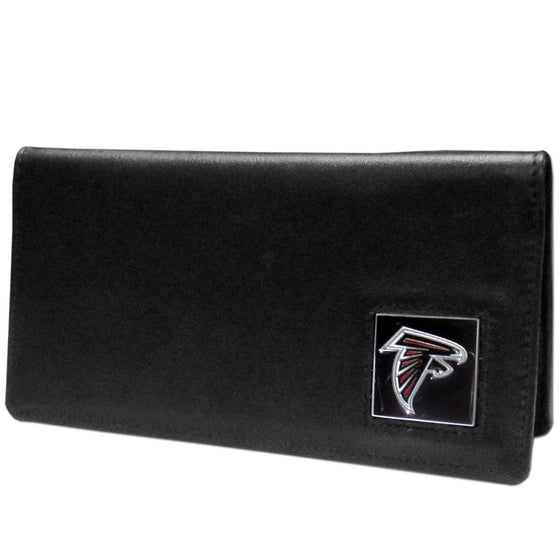 Atlanta Falcons Leather Checkbook Cover (SSKG) - 757 Sports Collectibles