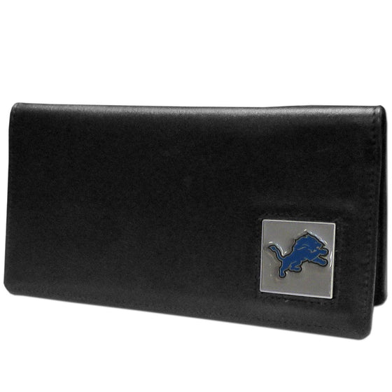 Detroit Lions Leather Checkbook Cover (SSKG) - 757 Sports Collectibles