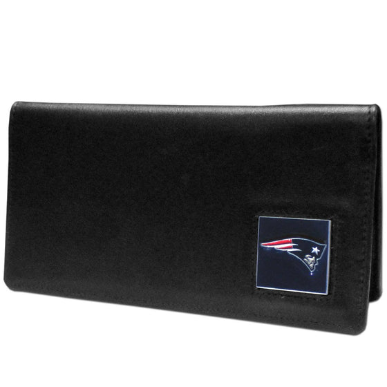 New England Patriots Leather Checkbook Cover (SSKG) - 757 Sports Collectibles