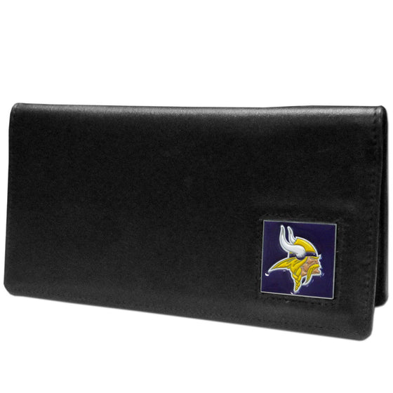 Minnesota Vikings Leather Checkbook Cover (SSKG) - 757 Sports Collectibles