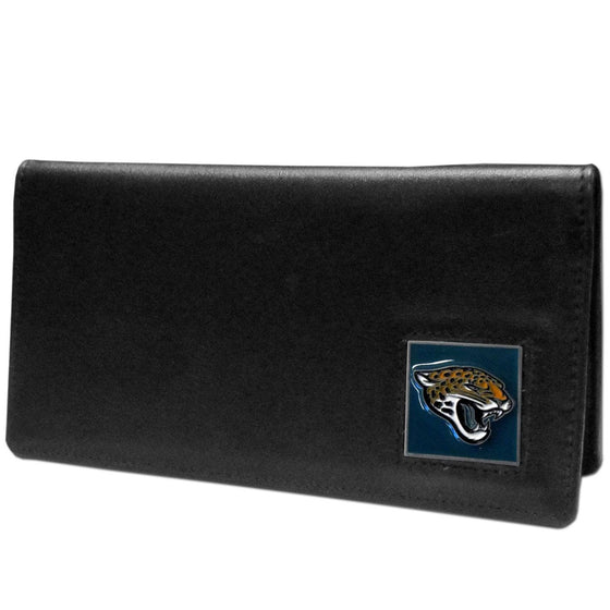 Jacksonville Jaguars Leather Checkbook Cover (SSKG) - 757 Sports Collectibles