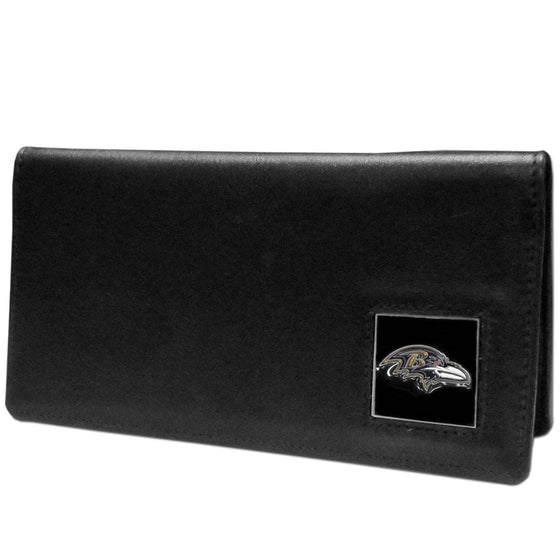 Baltimore Ravens Leather Checkbook Cover (SSKG) - 757 Sports Collectibles