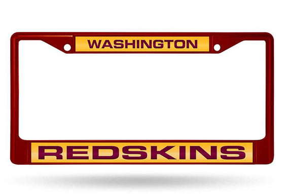 WASHINGTON REDSKINS MAROON LASER CUT CHROME LICENSE PLATE FRAME - 757 Sports Collectibles