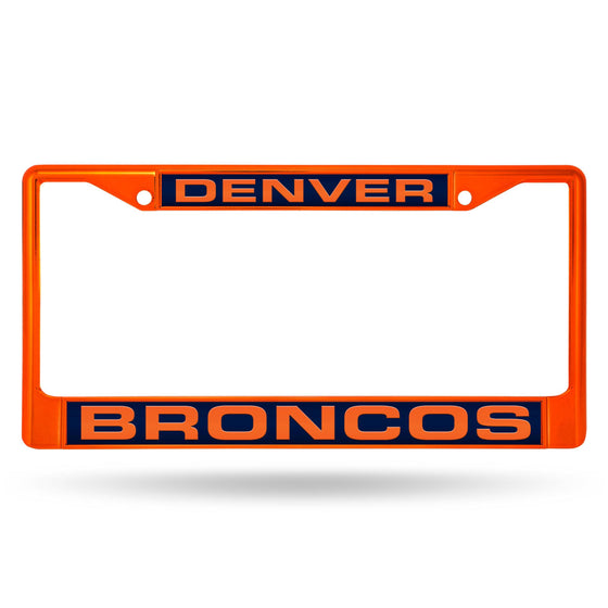 Denver BRONCOS ORANGE LASER COLORED CHROME FRAME (Rico) - 757 Sports Collectibles