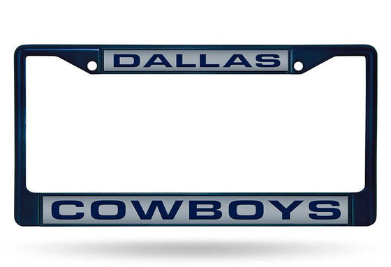 DALLAS COWBOYS NAVY LASER CUT COLORED CHROME LICENSE PLATE FRAME - 757 Sports Collectibles