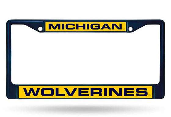 MICHIGAN WOLVERINES LASER CUT CHROME LICENSE PLATE FRAME - 757 Sports Collectibles