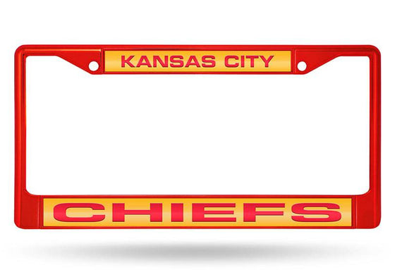 KANSAS CITY RED CHIEFS LASER CUT CHROME LICENSE PLATE FRAME - 757 Sports Collectibles