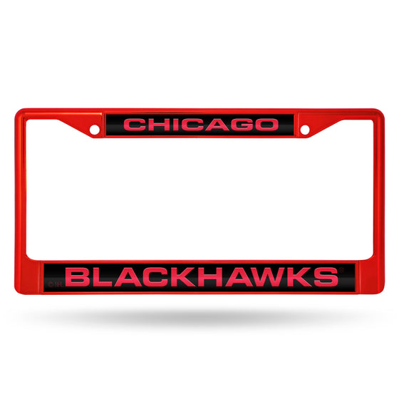 Blackhawks Red Laser Colored Chrome Frame