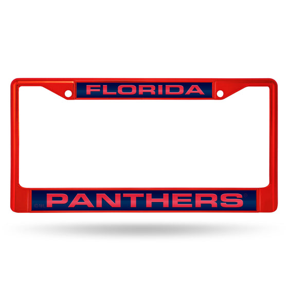 Fl Panthers Red Laser Colored Chrome Frame