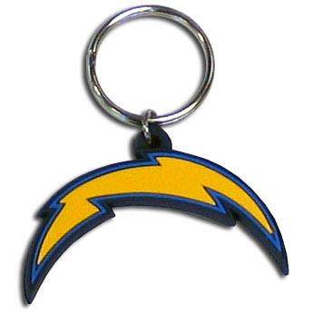 NFL San Diego Chargers Flex Rubber Logo Key Chain Ring - 757 Sports Collectibles