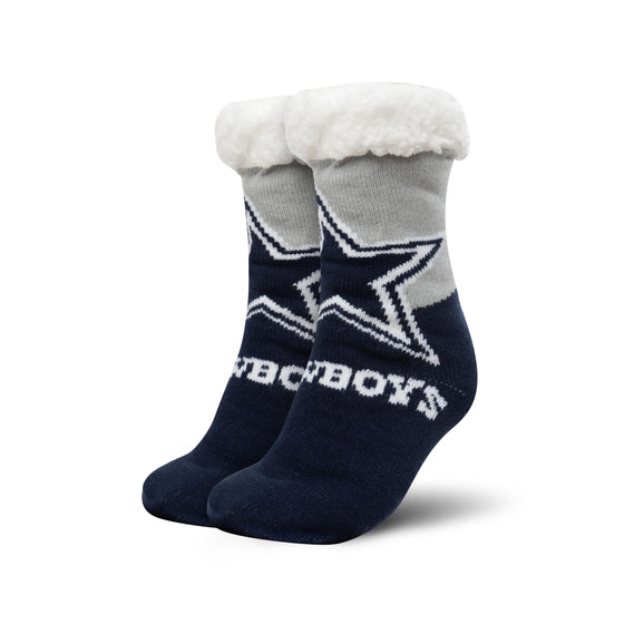 Dallas Cowboys Colorblock Footy Slipper Socks - 757 Sports Collectibles