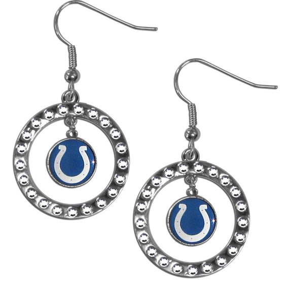 Indianapolis Colts Rhinestone Hoop Earrings (SSKG) - 757 Sports Collectibles