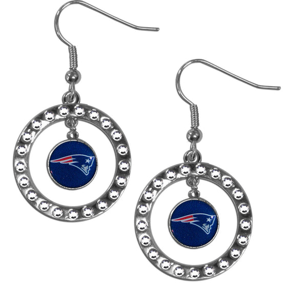 New England Patriots Rhinestone Hoop Earrings (SSKG) - 757 Sports Collectibles