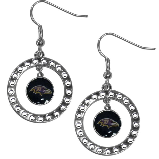 Baltimore Ravens Rhinestone Hoop Earrings (SSKG) - 757 Sports Collectibles