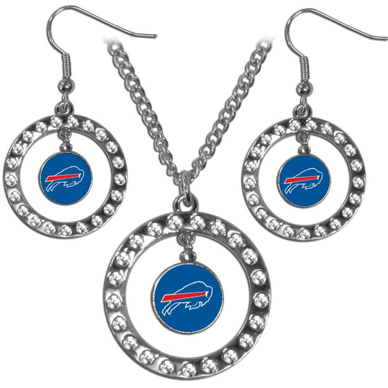 Buffalo Bills Rhinestone Hoop Jewelry Set (SSKG) - 757 Sports Collectibles